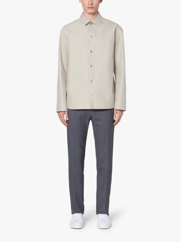 JIL SANDER+ Grey Bonded Cotton Blend Shirt Jacket