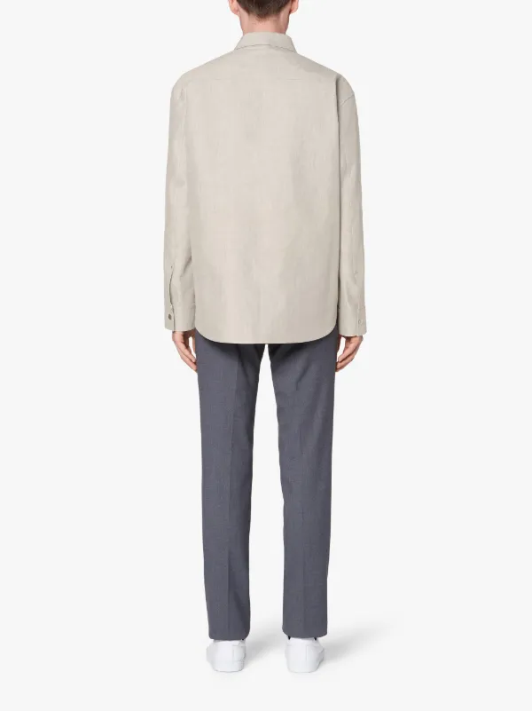 JIL SANDER+ Grey Bonded Cotton Blend Shirt Jacket