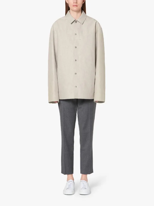 JIL SANDER+ Grey Bonded Cotton Blend Shirt Jacket