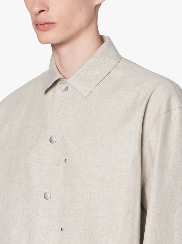 JIL SANDER+ Grey Bonded Cotton Blend Shirt Jacket