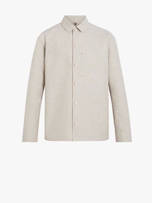 JIL SANDER+ Grey Bonded Cotton Blend Shirt Jacket