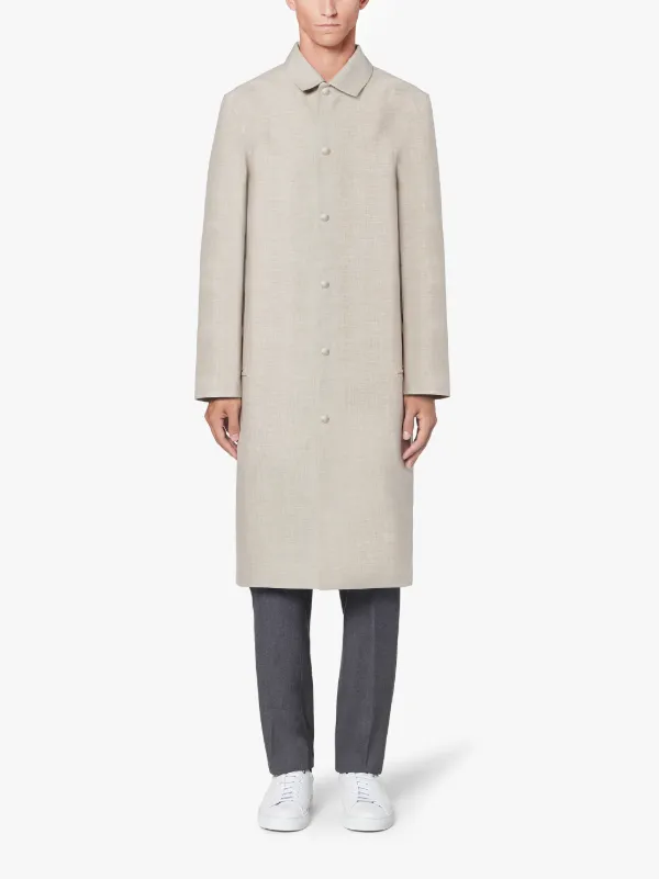 JIL SANDER+ Grey Bonded Cotton Blend Single-Breasted Coat