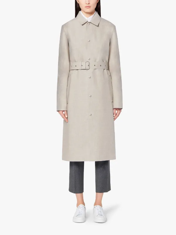 JIL SANDER+ Grey Bonded Cotton Blend Single-Breasted Coat