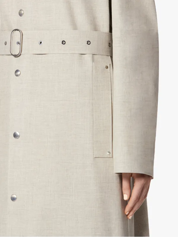 JIL SANDER+ Grey Bonded Cotton Blend Single-Breasted Coat