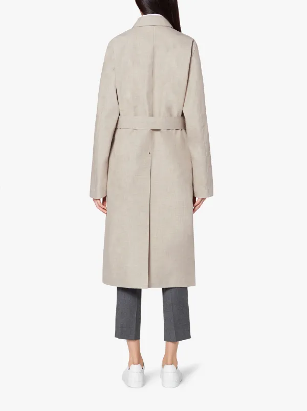 JIL SANDER+ Grey Bonded Cotton Blend Single-Breasted Coat