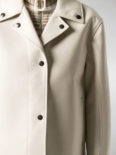 jil sander leather coat