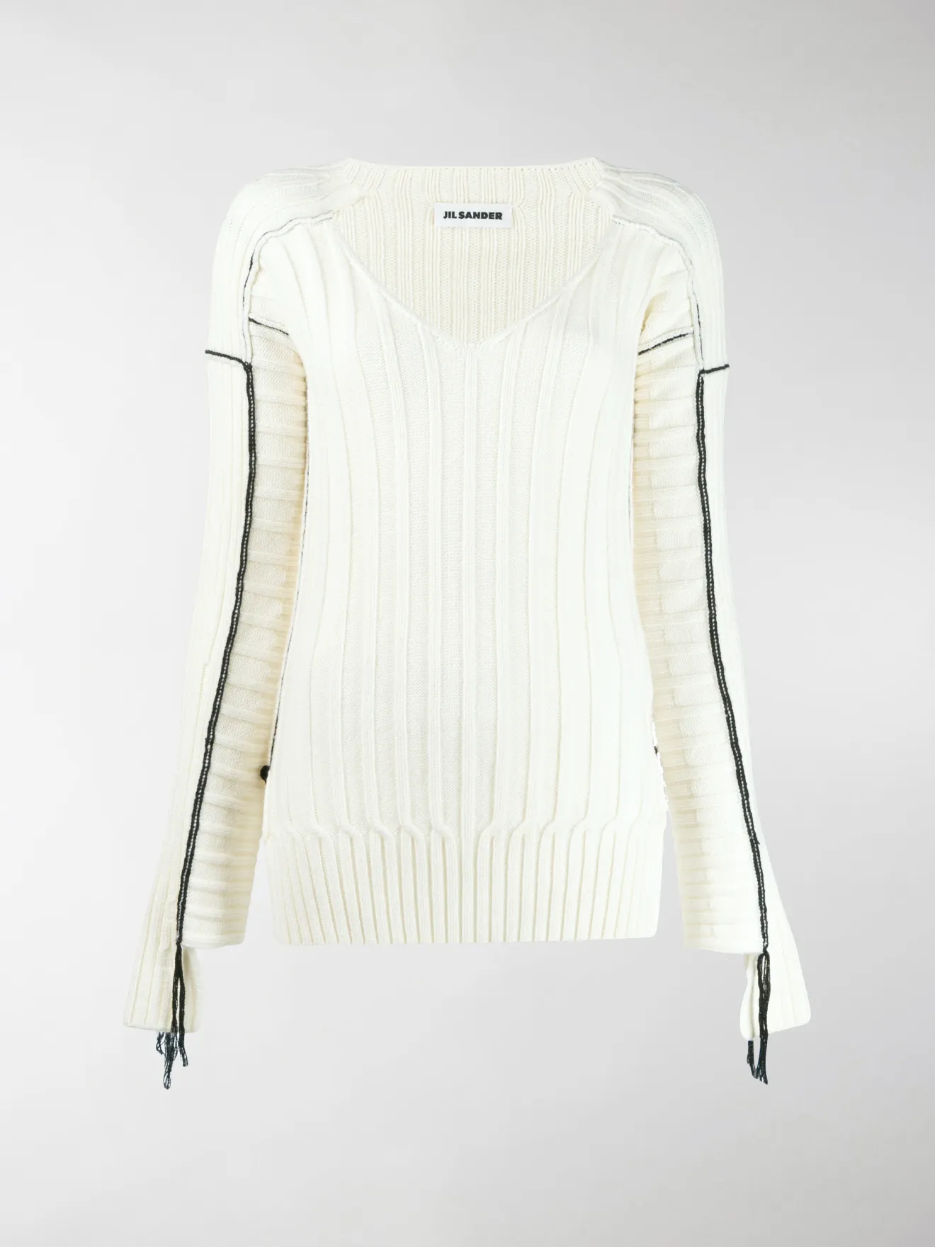 v neck ribbed jumper