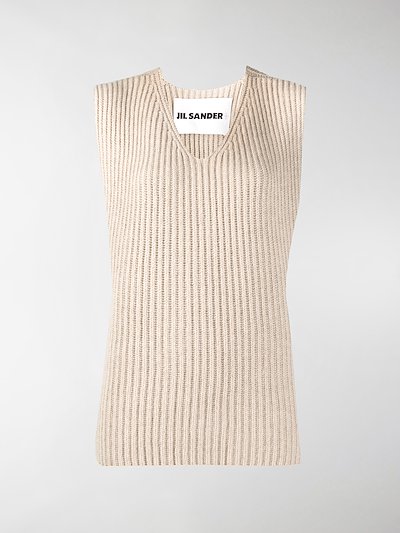 v neck ribbed vest