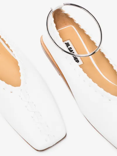 white ballerina pumps