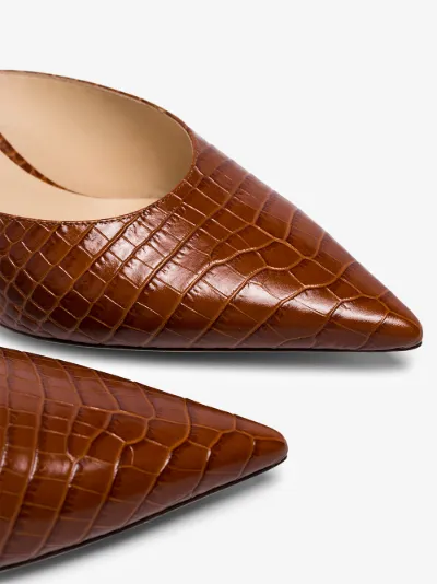 brown croc mules