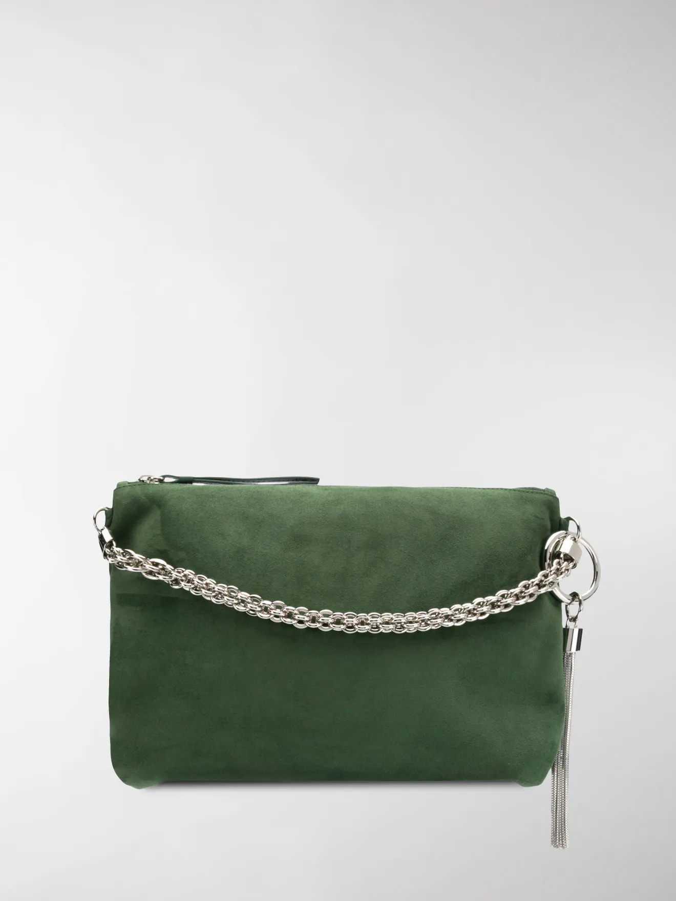 green suede clutch