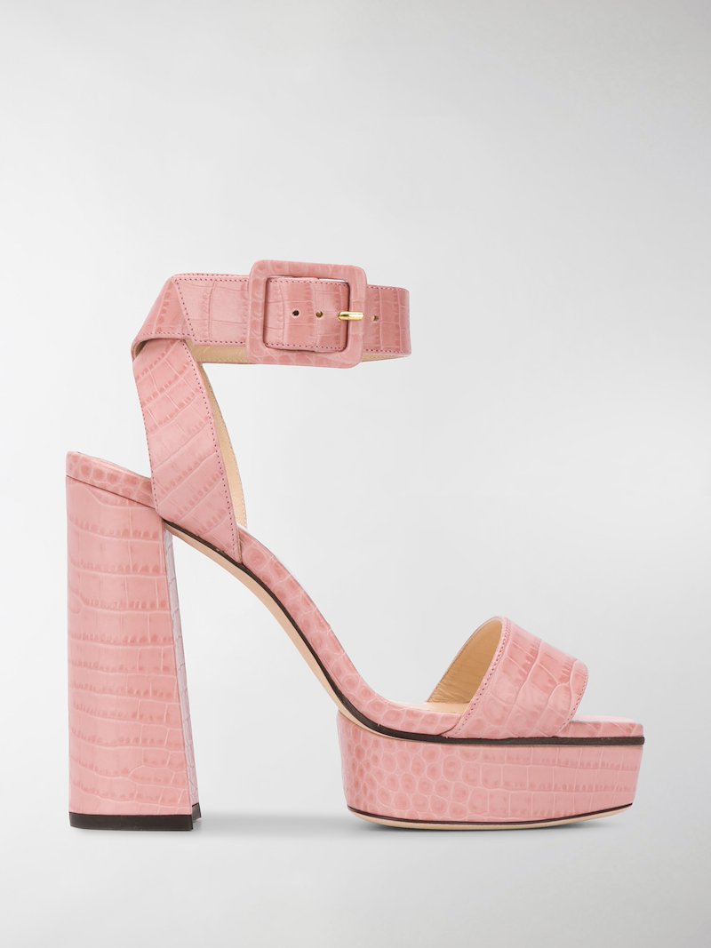 jimmy choo jax 115 crystal embellished satin platform sandals