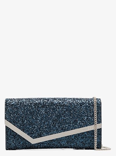 navy glitter clutch