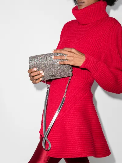 pink shimmer clutch bag