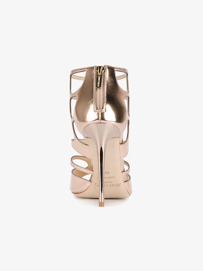 rose gold caged sandals