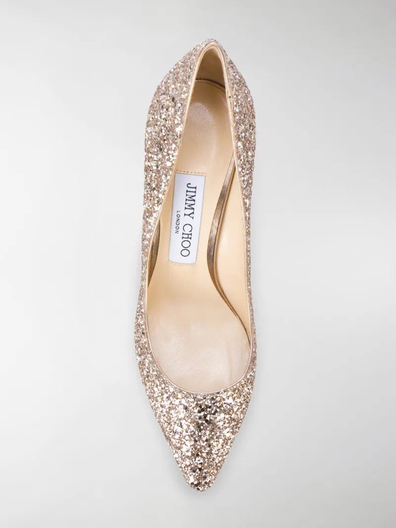 jimmy choo rose gold shoes