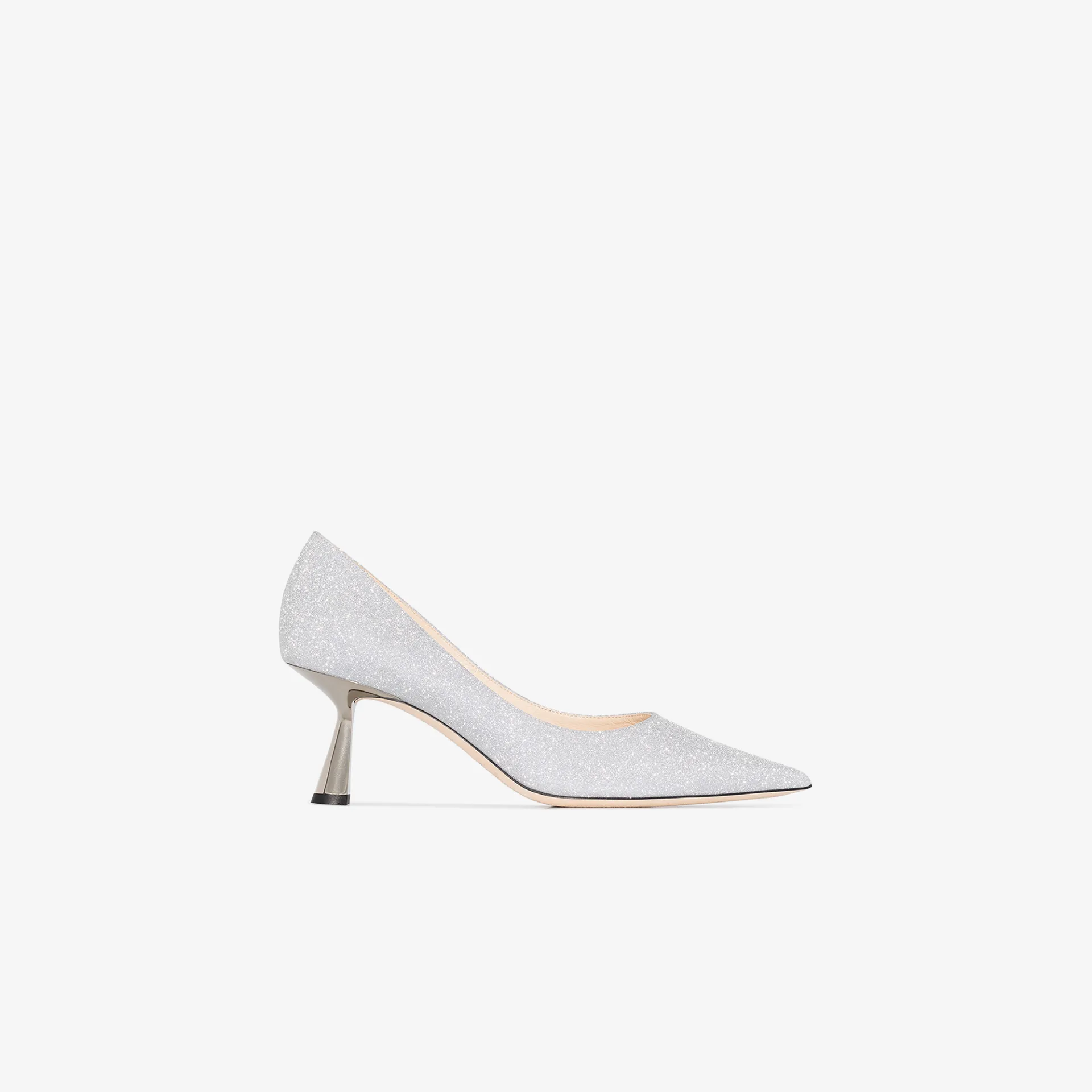 silver leather pumps