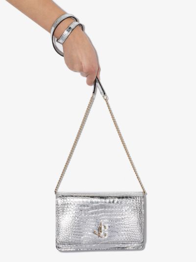 silver croc bag