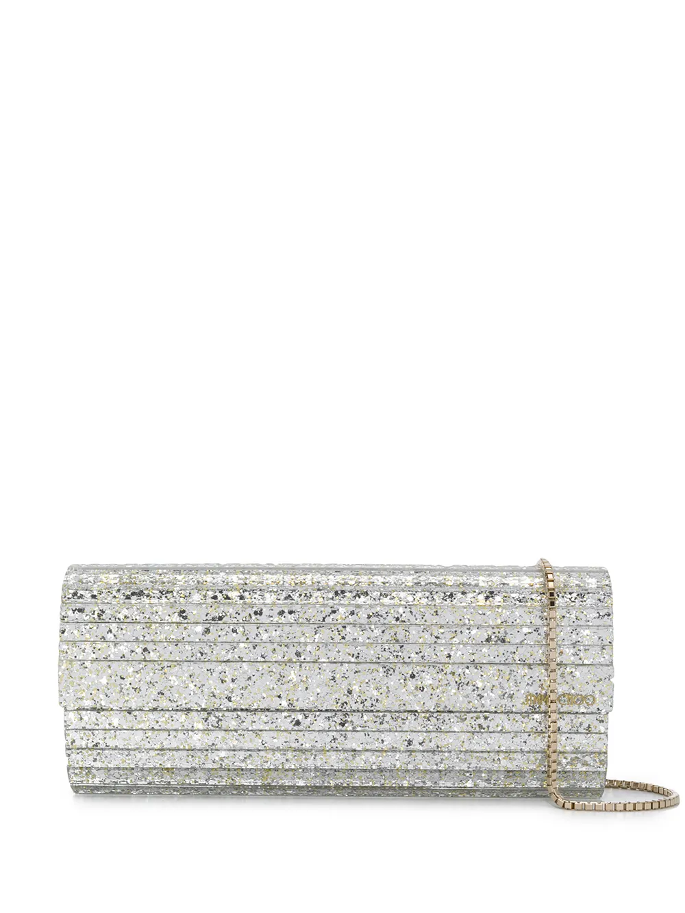 jimmy choo champagne glitter clutch
