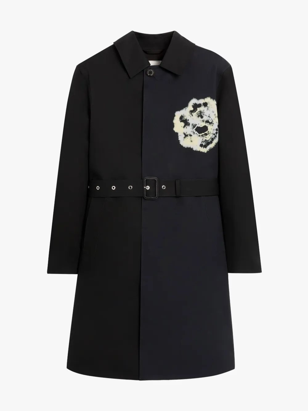 On sale JOHN ELLIOTT Black Shibori Dye Bonded Cotton Coat Mackintosh
