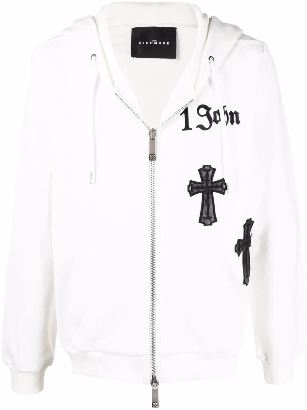 zip-up appliqué hoodie | John Richmond | Eraldo.com