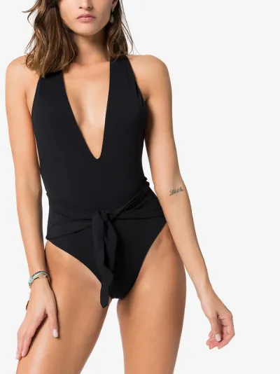 black tie waist swimsuit