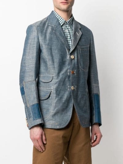 patchwork-detail denim blazer | Junya Watanabe MAN | Eraldo.com