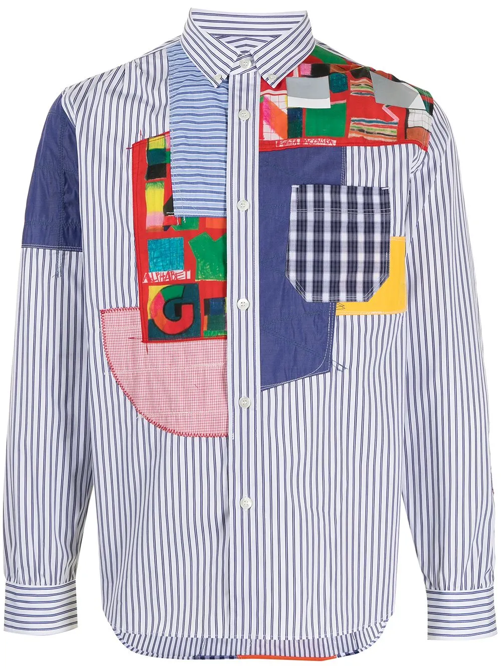 patchwork-print button-down shirt | Junya Watanabe MAN | Eraldo.com US