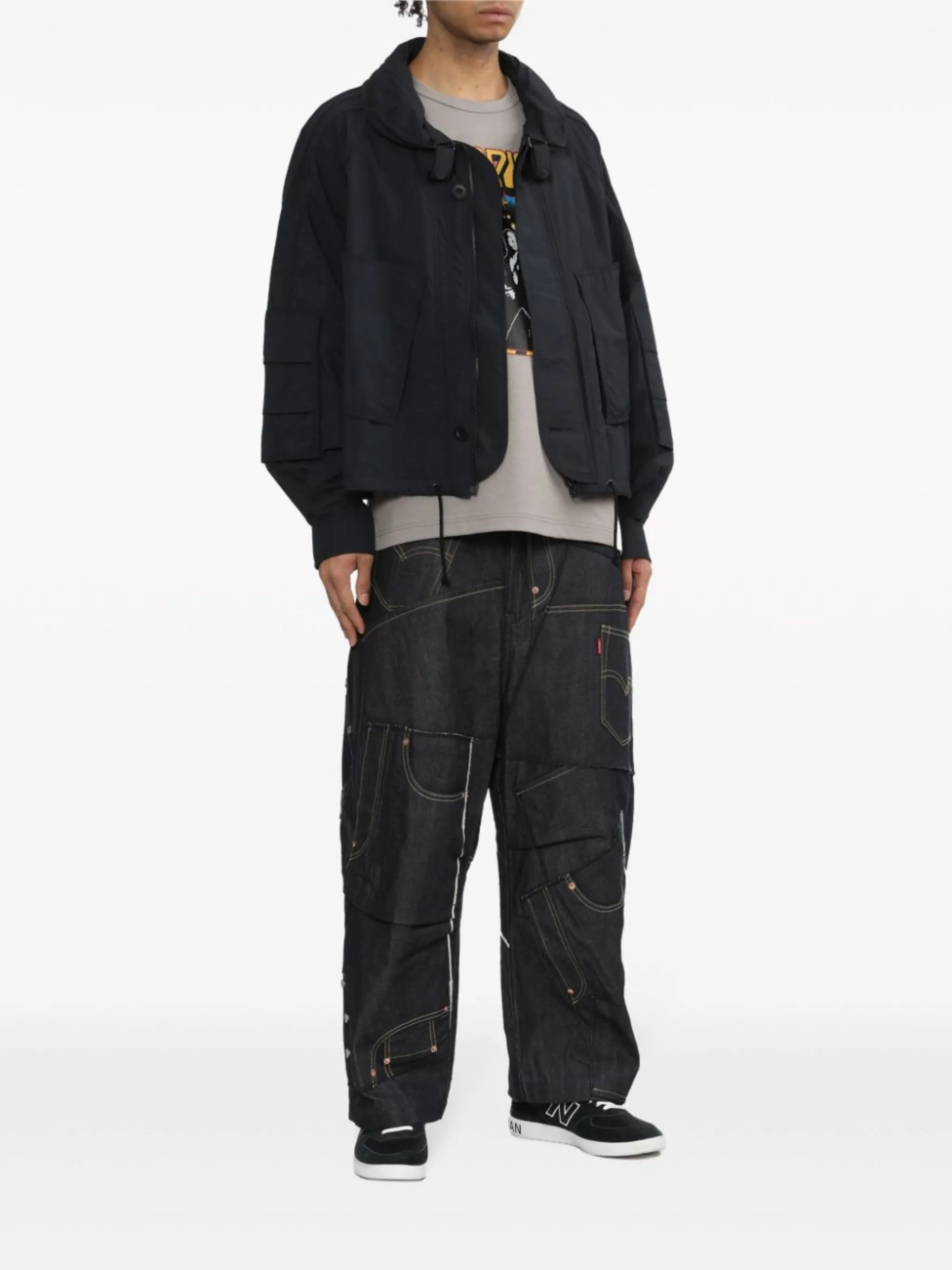 Junya Watanabe MAN patchwork wide-leg jeans | Eraldo.com TL