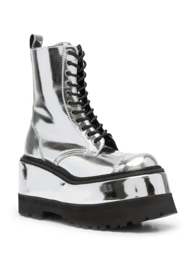 metallic platform boots