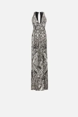 abstract print maxi dress