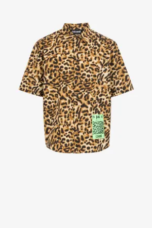 Camisa de algodón Just Cavalli con estampado Jaguar