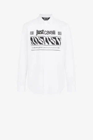 Camisa de algodón Just Cavalli con logotipo