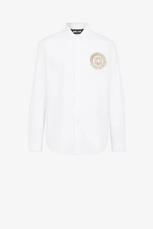 Camisa de algodón Just Cavalli con logotipo