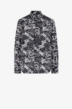 Camisa de algodón Just Cavalli con logotipo