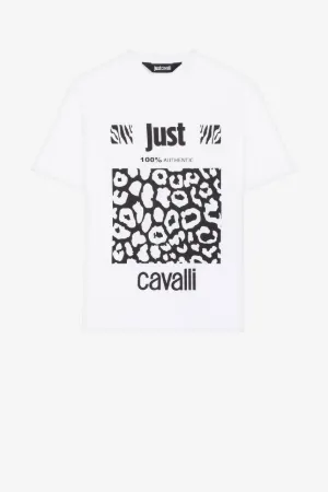 Camiseta de algodón Just Cavalli con logotipo