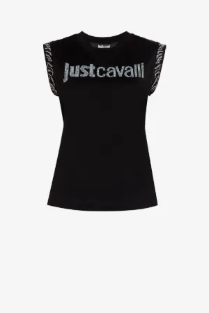 Camiseta de tirantes Just Cavalli adornado con cristales
