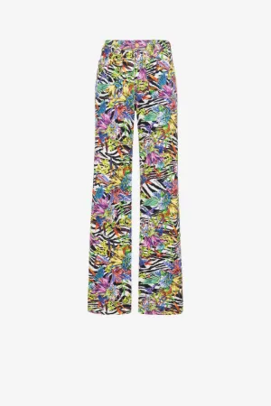 Джинсы Just Cavalli с принтами Floral и Zebra
