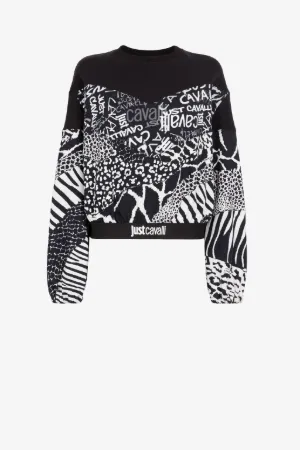 Felpa Just Cavalli con stampe patchwork