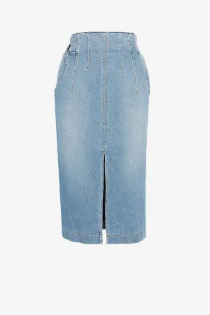 Jupe en jean à logo Just Cavalli