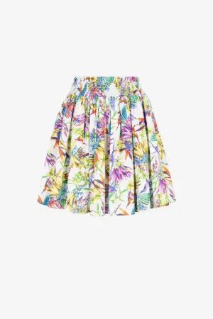 Jupe plissée à imprimé floral et logo Just Cavalli