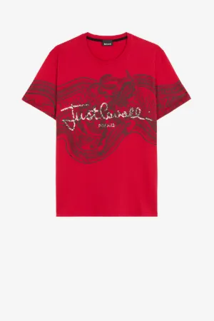 Just Cavalli Abstract-Print Logo T 