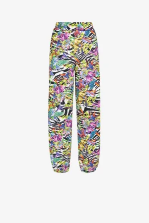 Just Cavalli Floral And Zebra-Print Cotton Sweatpants