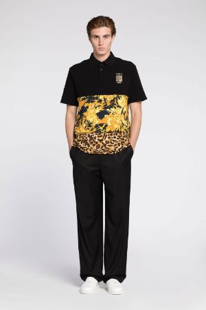 Just Cavalli Jaguar-Print Cotton Polo Shirt, Roberto Cavalli  #{ProductCategoryName}