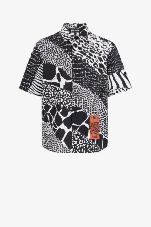 Just Cavalli Hemd aus Baumwolle mit Patchwork-Druck