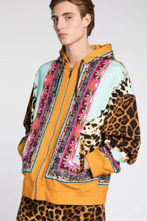 Just Cavalli Hoodie aus Baumwolle mit Jaguar-Print und Reißverschluss - Roberto  Cavalli® Online Store
