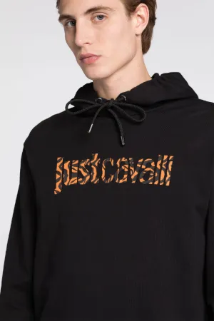Just Cavalli Hoodie aus Baumwolle mit Logo-Print und Reißverschluss - Roberto  Cavalli® Online Store