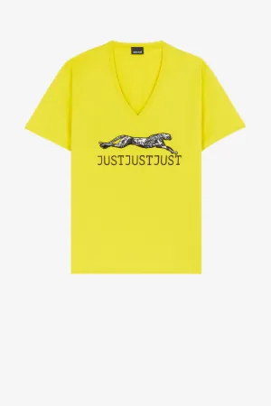 Just Cavalli Jaguar-Embroidered Logo T 