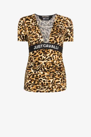 Just Cavalli Jaguar-Print Top