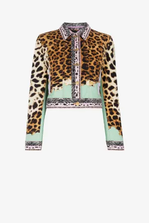 Just Cavalli Kleid mit Jaguar-Print und Cut-Out